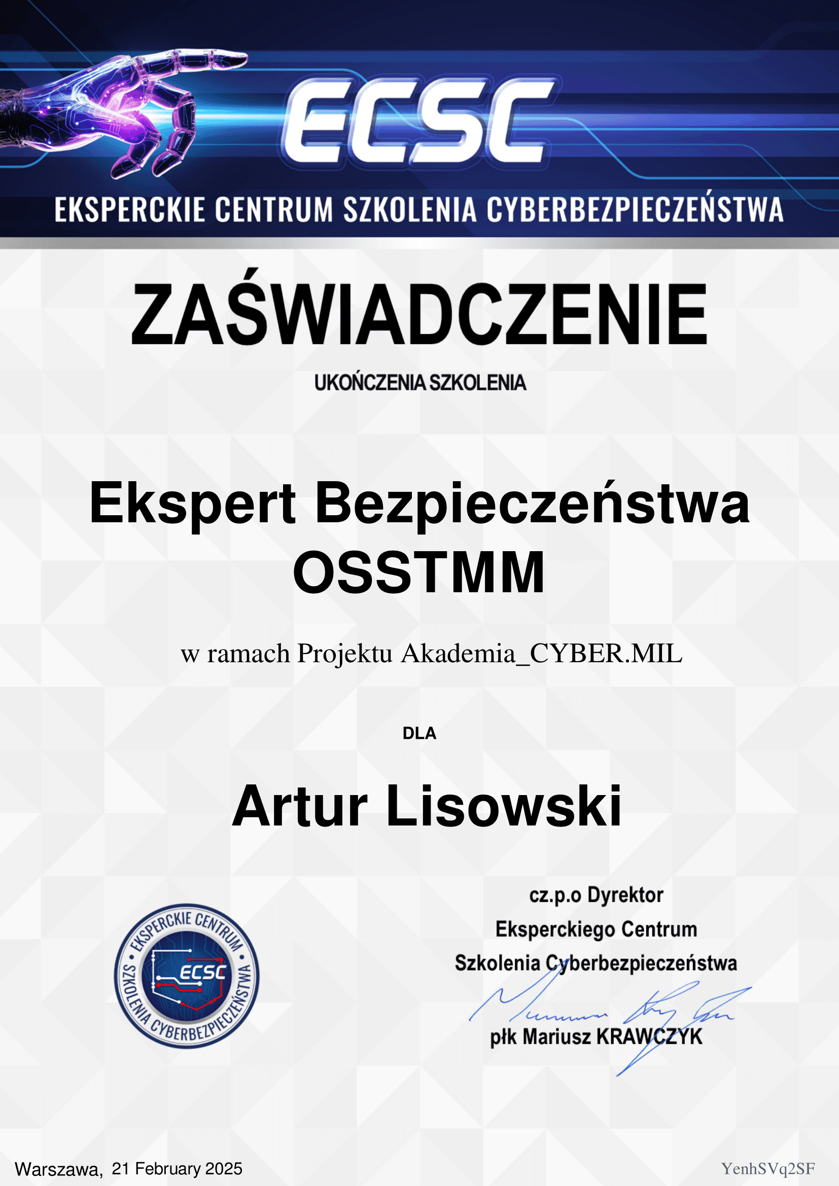 Ekspert Bezpieczeństwa OSSTMM